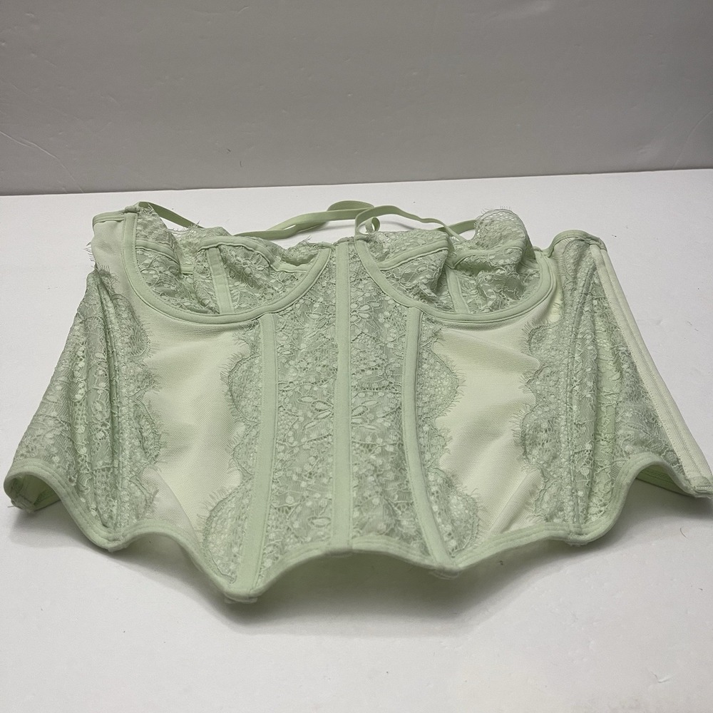 Urban Outfitters Out From Under Sage Green Corset Top Size XL Festival Coquette